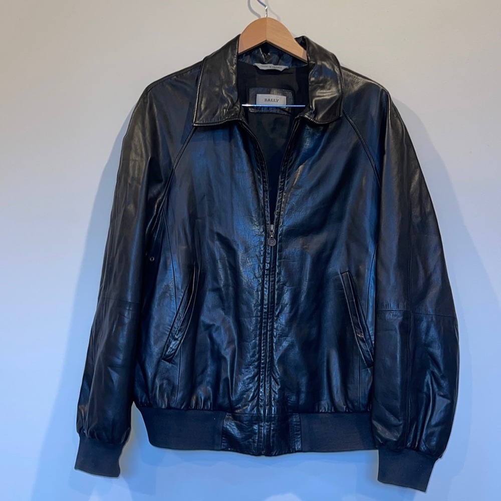 Bally vintage Mens 100% Peau skin leather jacket made in France